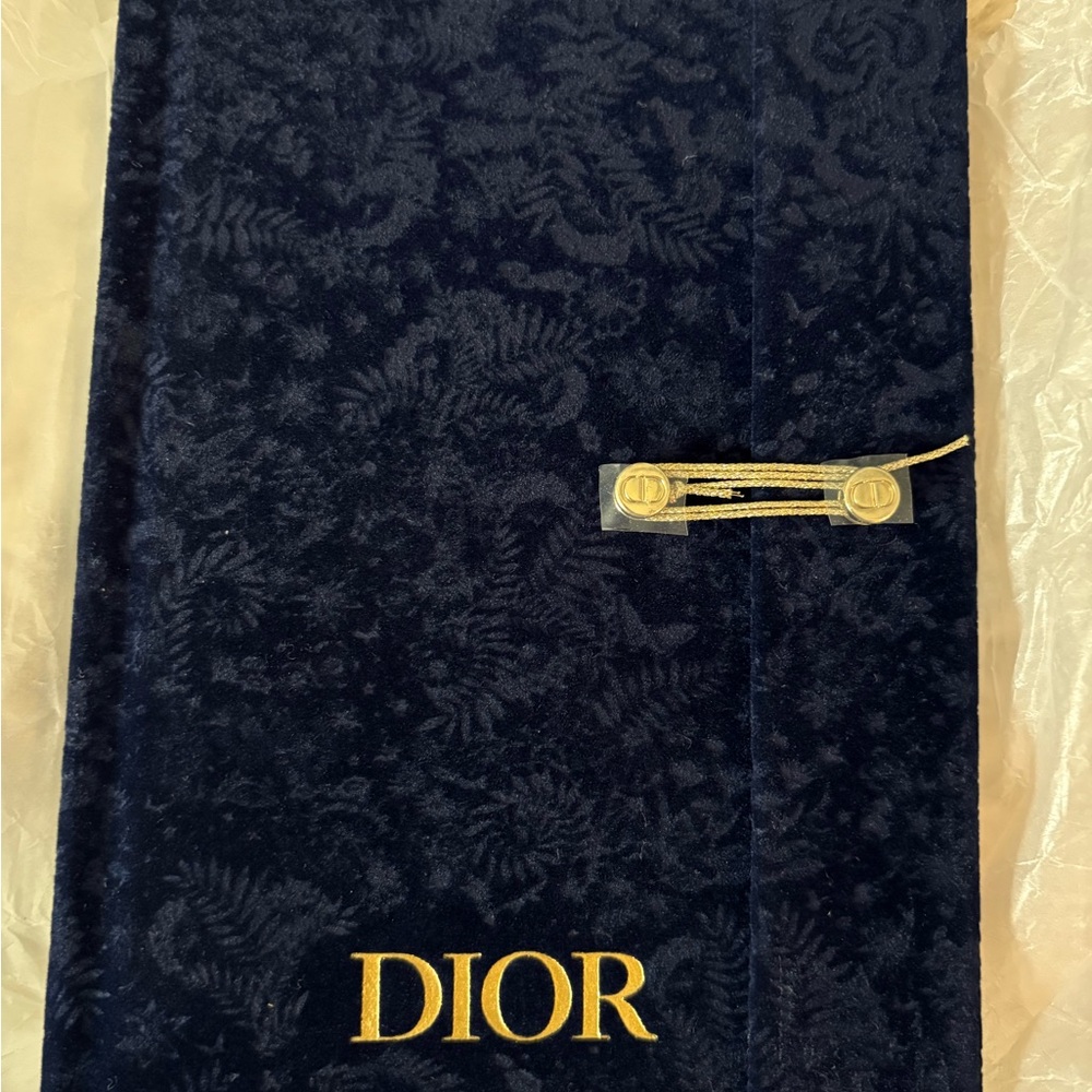 Dior Midnight Blue Velvet notebook  with Gold Details